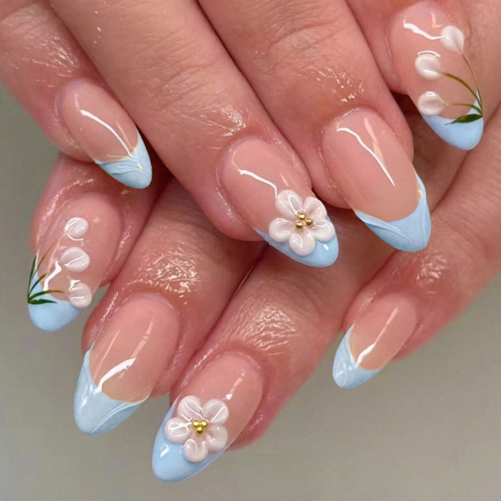 Pressed Flower Art - 30 autocollants pour ongles courts en