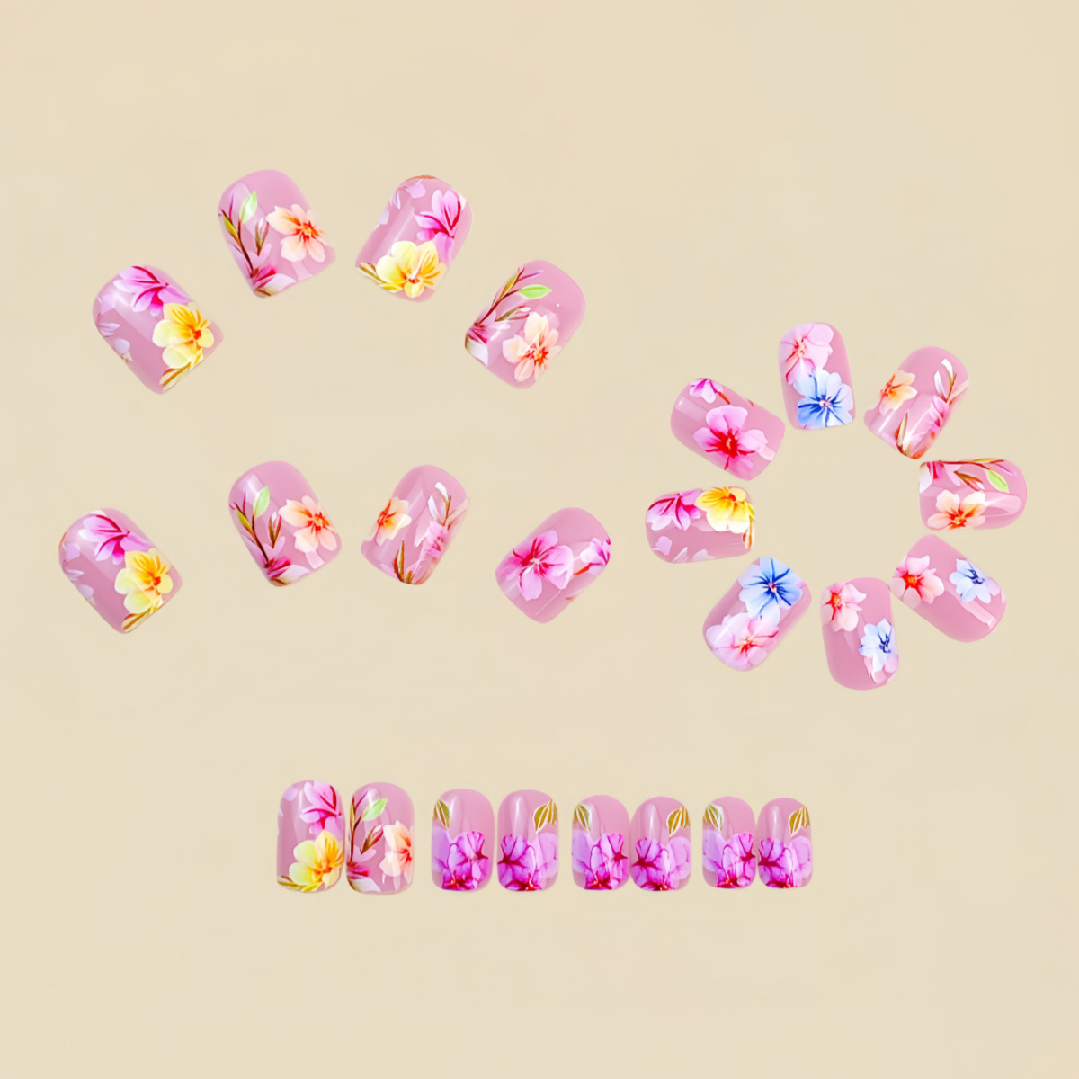 Faux ongles moyens pour femmes - Pressed Flower Art avis et prix