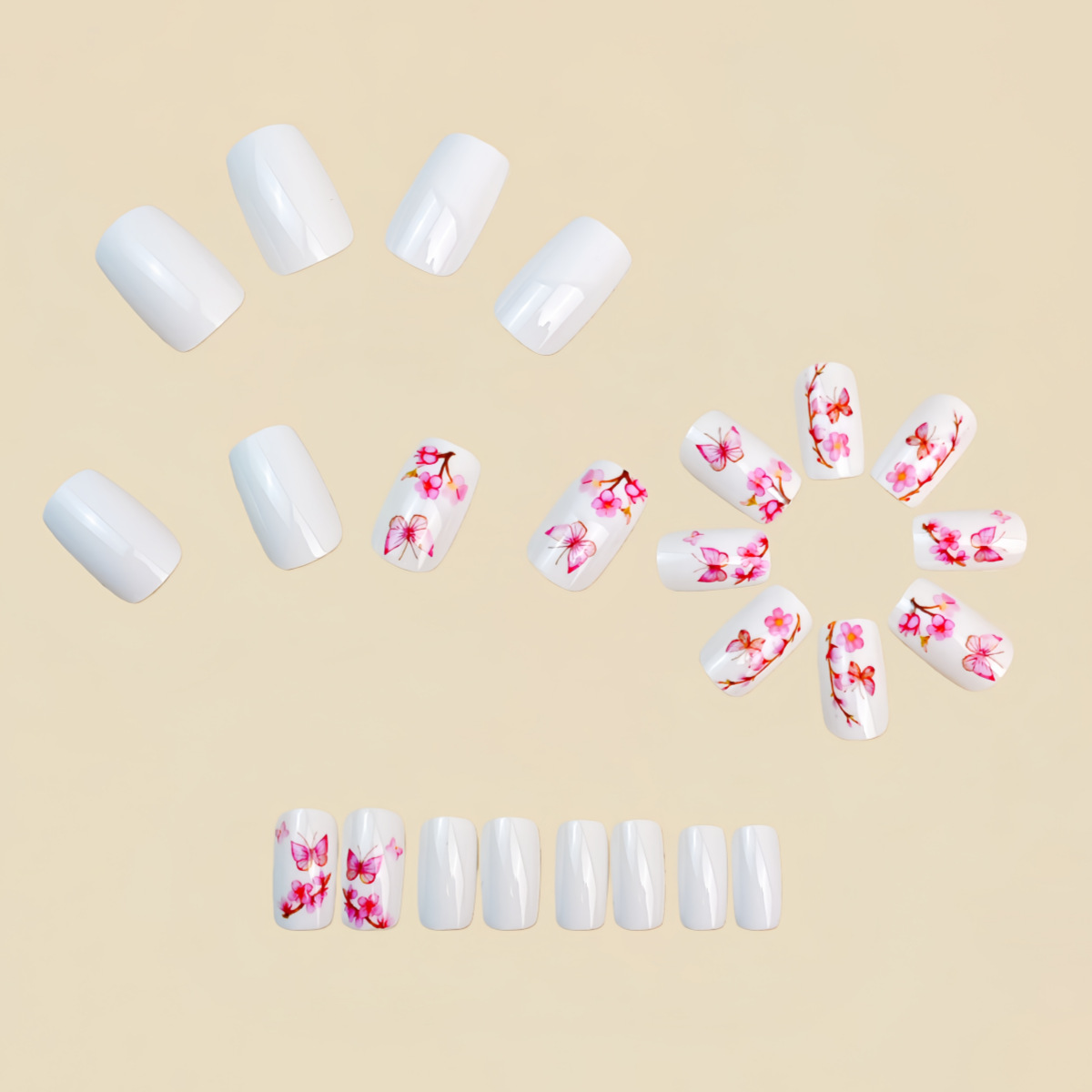 Faux ongles moyens pour femmes - Pressed Flower Art avis et prix